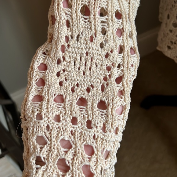 Crochet Open Stitch Knit Sweater - Picture 6 of 9
